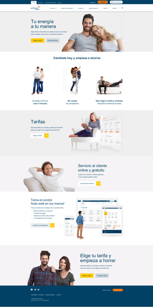 mockup home page naturgy site